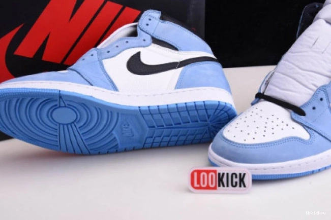 Rep TBkick BLUE 555088-134 AIR UNIVERSITY JORDAN 1 BLACK RETRO HIGH WHITE 0809